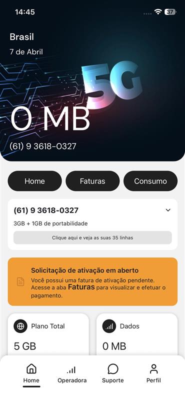 App tela inicial